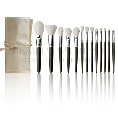 grupo de escovas da composição da marca própria 13pcs com bronze de Chromeplate no saco cosmético